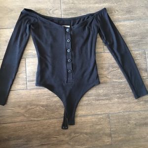 privacy please off shoulder bodysuit